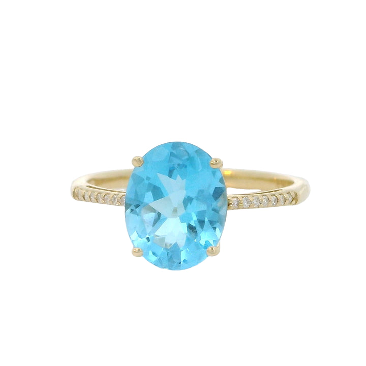 Blue Topaz and Diamond Ring