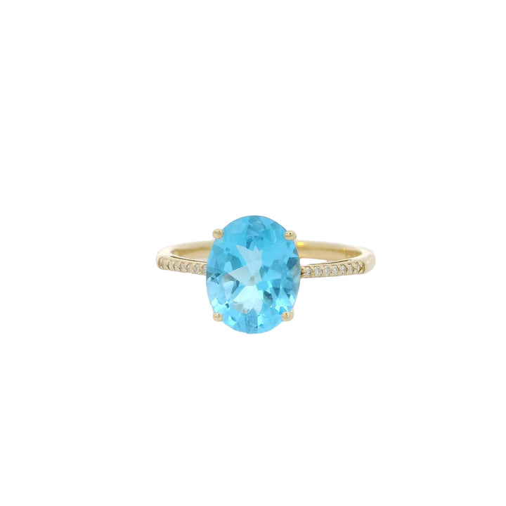 Blue Topaz and Diamond Ring