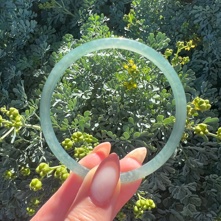 Thin Blue Water Jade Bangle