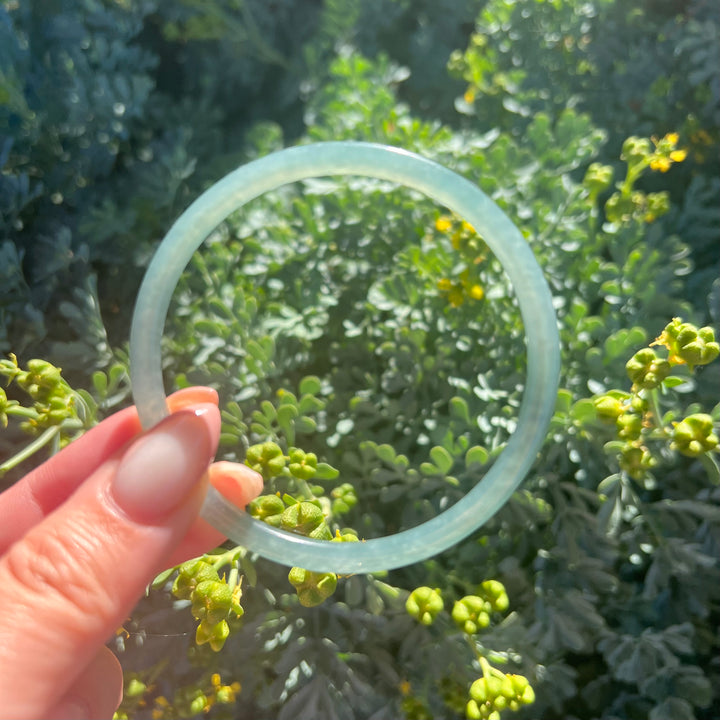 Thin Blue Water Jade Bangle