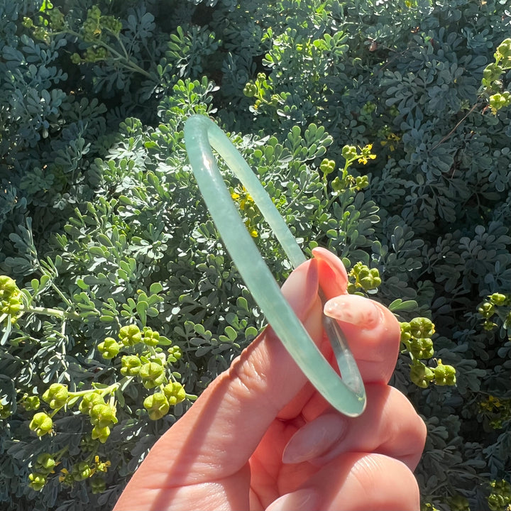Thin Blue Water Jade Bangle