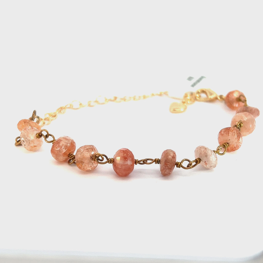 Sunstone Wire Wrapped Bracelet