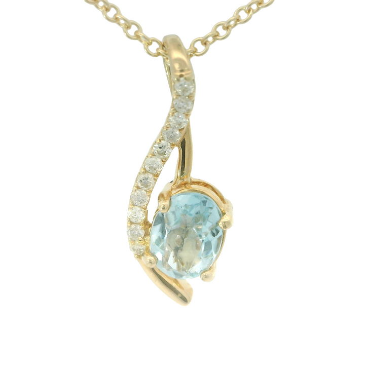 Aquamarine and Diamond Pendant