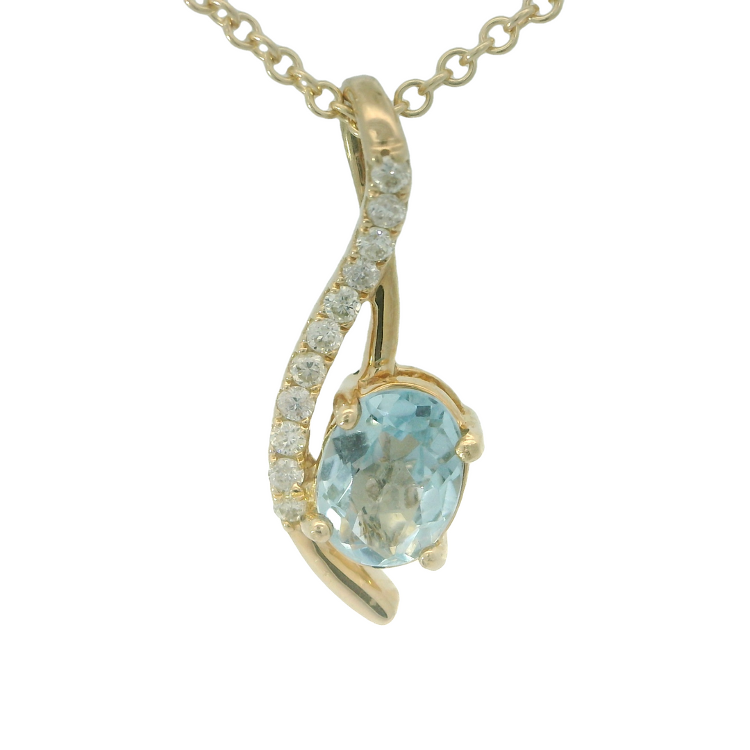 Aquamarine and Diamond Pendant