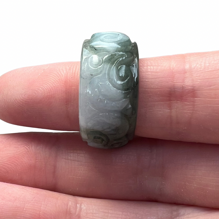 Flower Tendril Burmese Jade Ring
