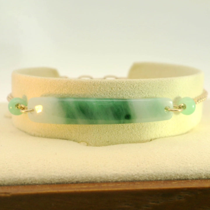 Green and White Jade Bracelet