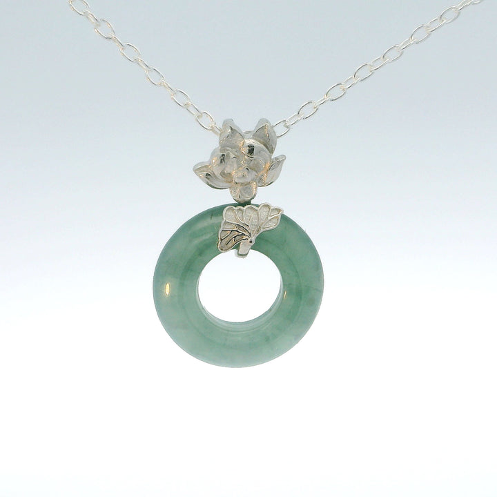 Lotus Blue Water Jade Pendant