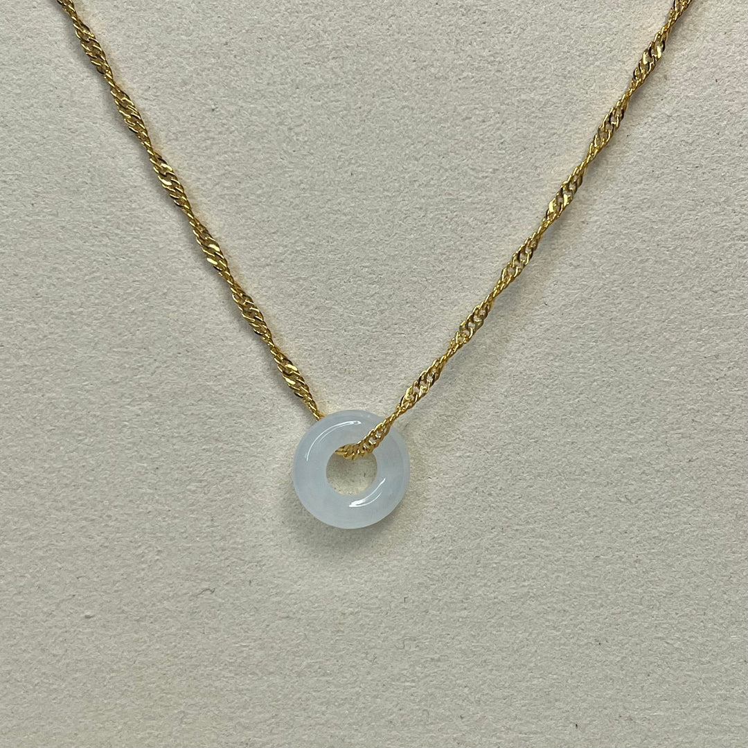 Twisted Chain with White Jade