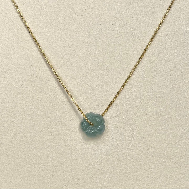 Blue Water Jade Flower Necklace