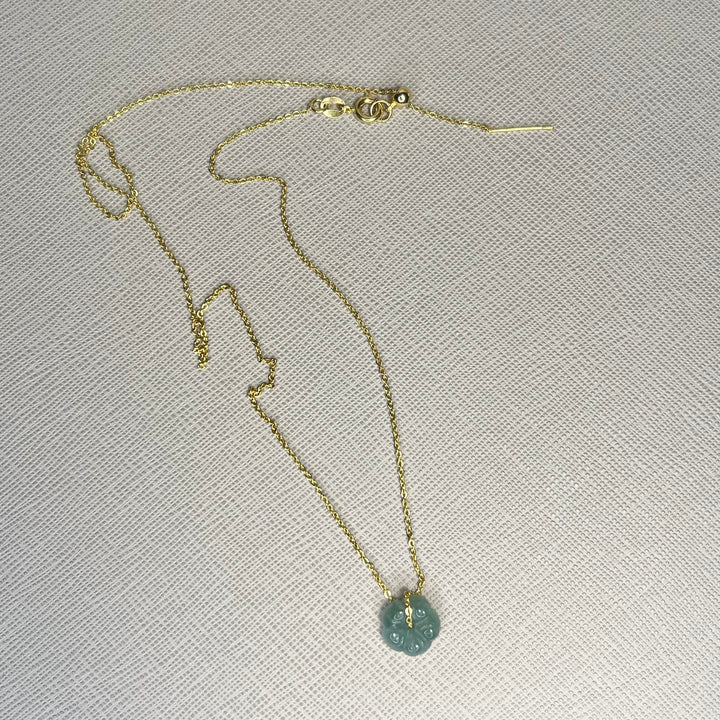 Blue Water Jade Flower Necklace
