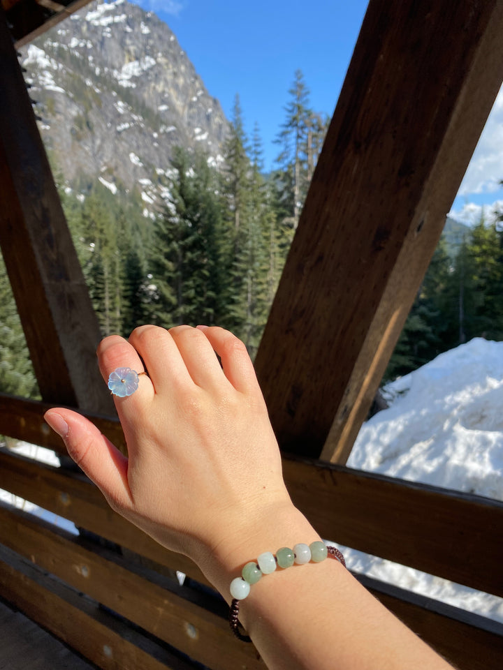 Aquamarine Flower Ring