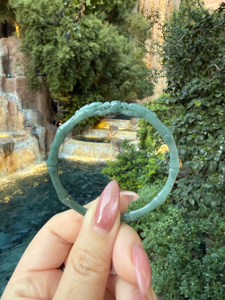 Blue Water Jade Dragon Bangle