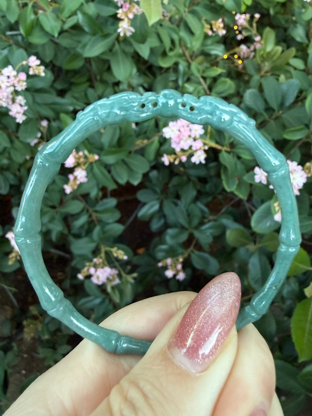 Blue Water Jade Dragon Bangle