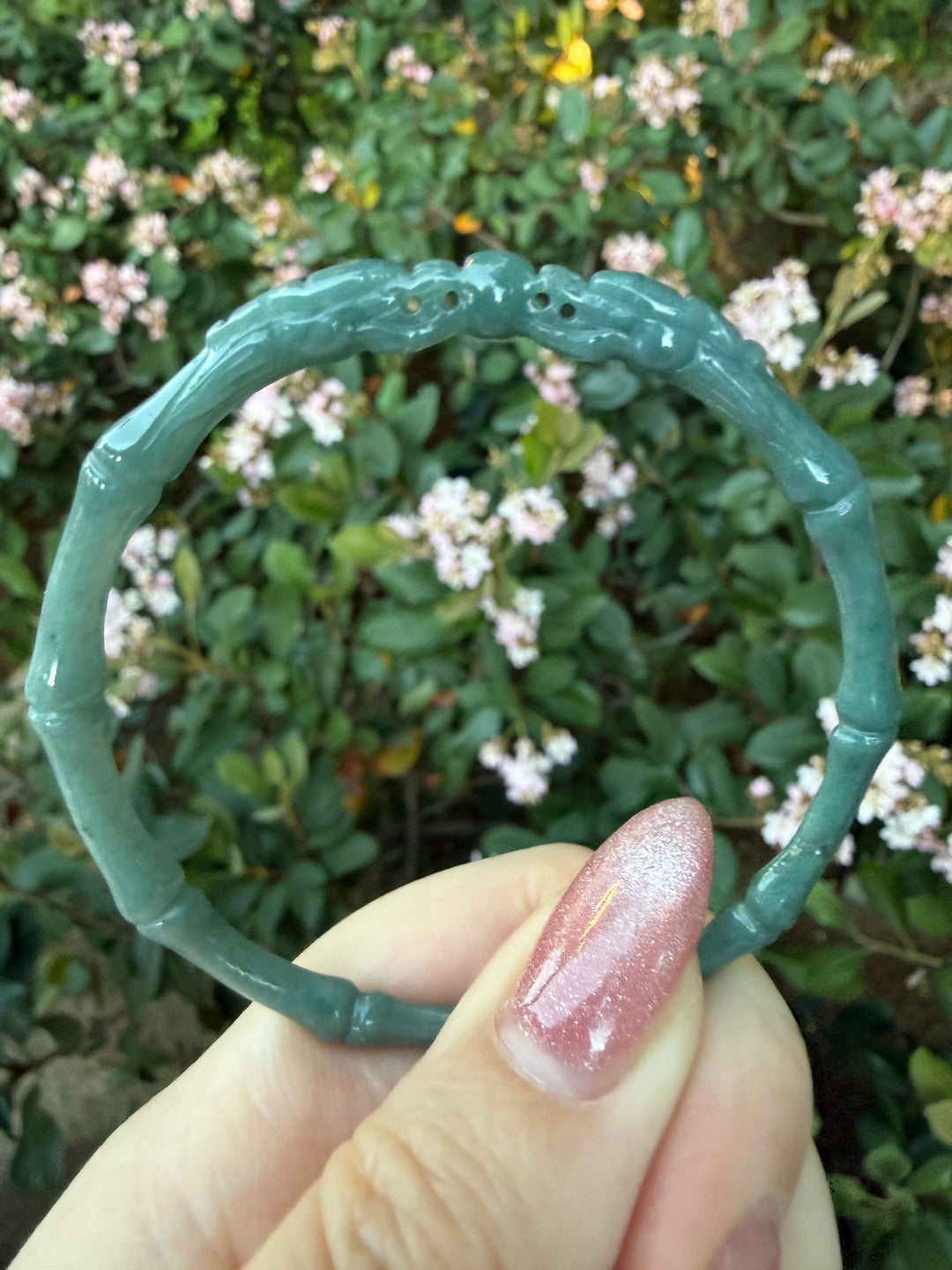 Blue Water Jade Dragon Bangle