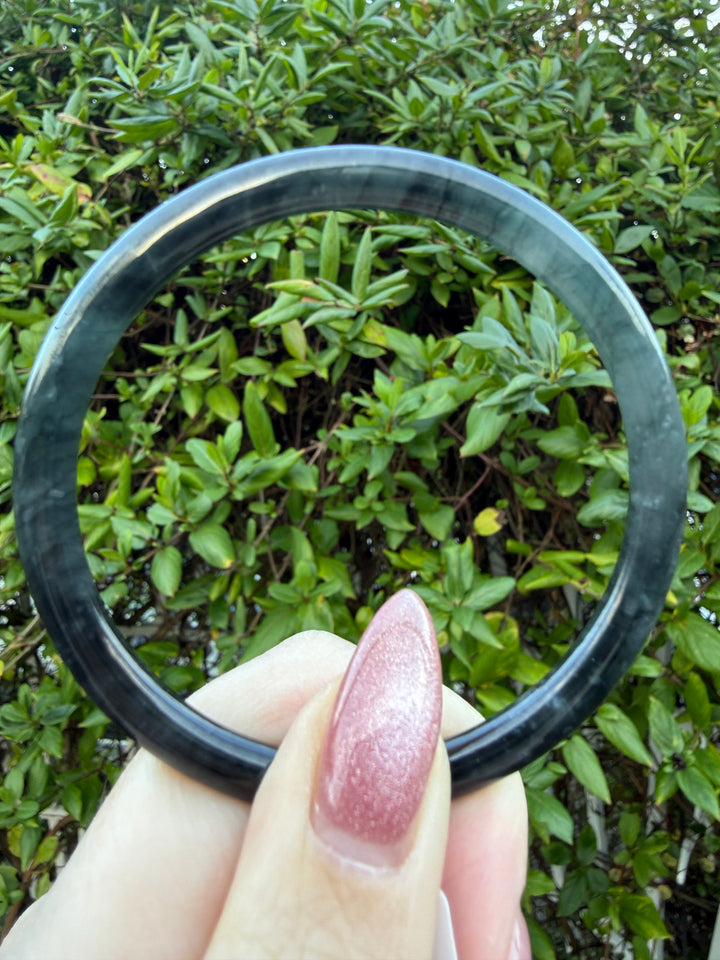 Dark Blue Water Jade Bangle