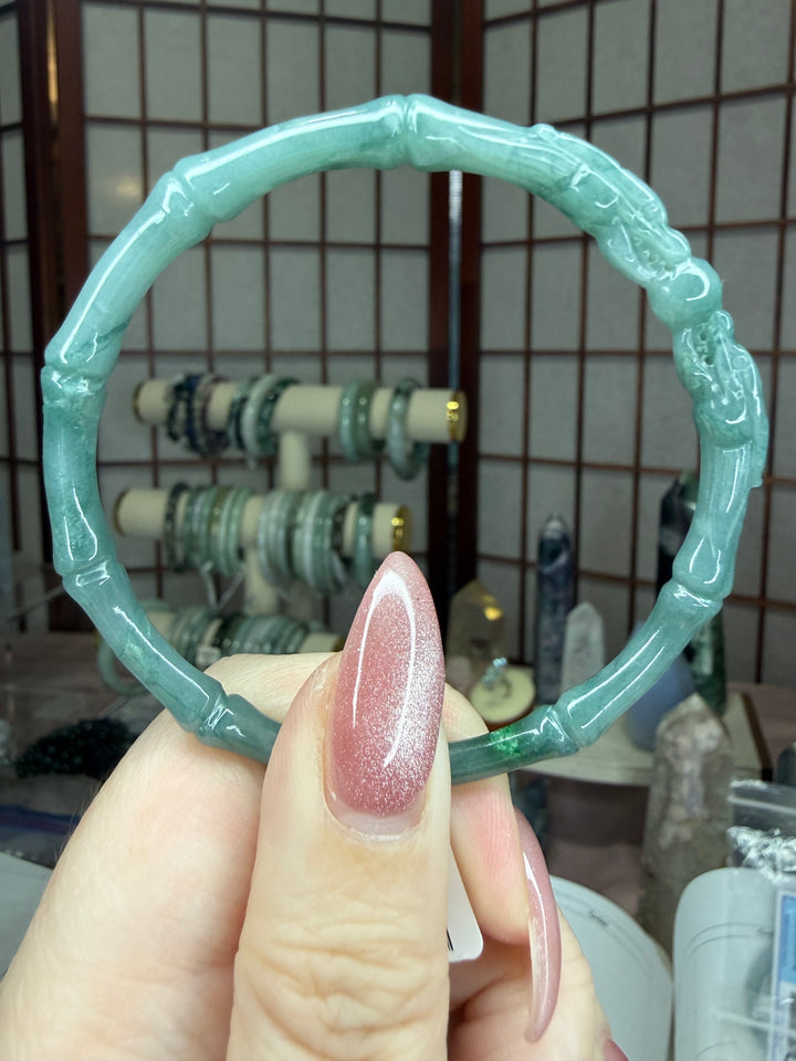 Blue Water Jade Dragon Bangle