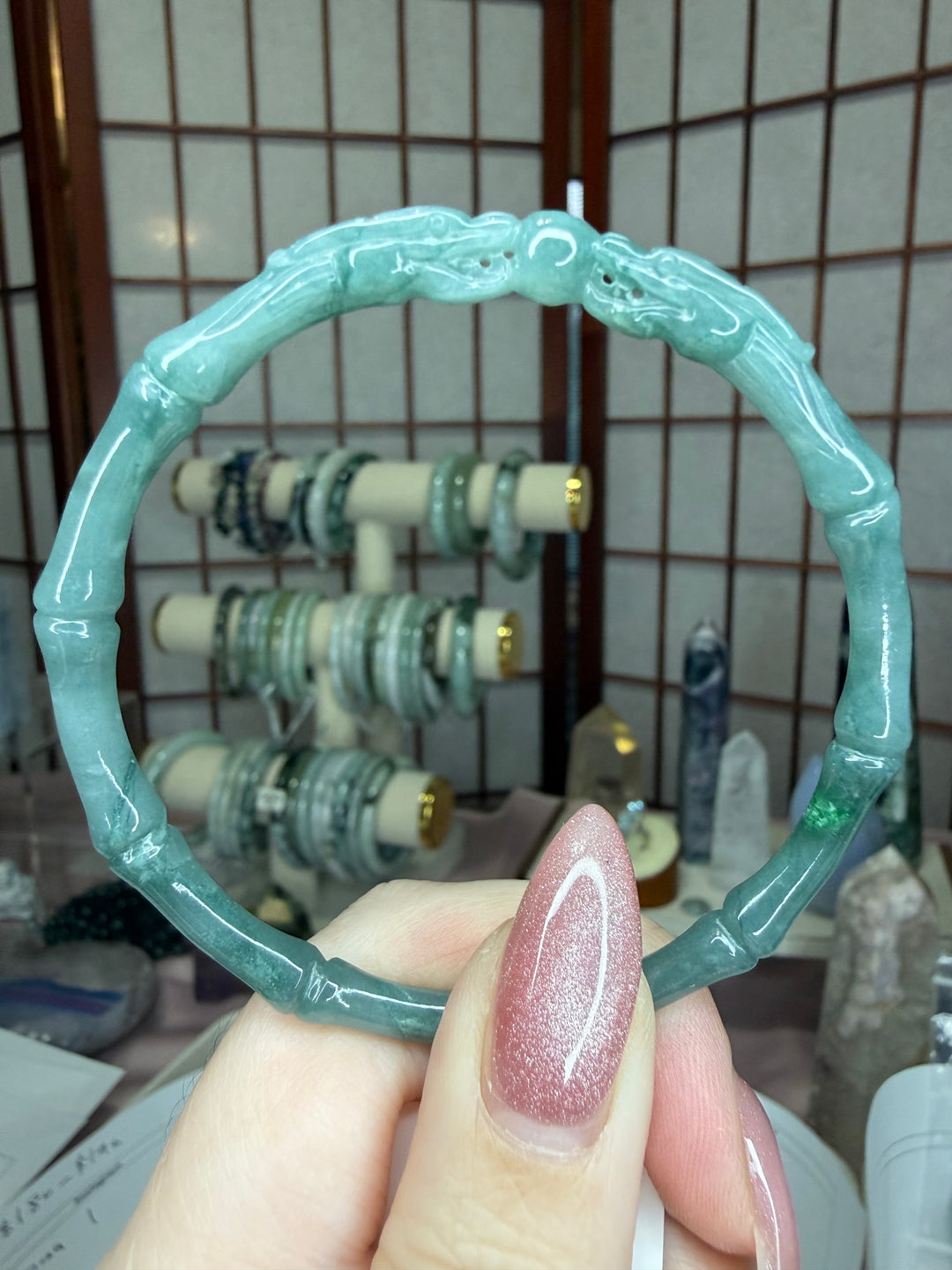 Blue Water Jade Dragon Bangle