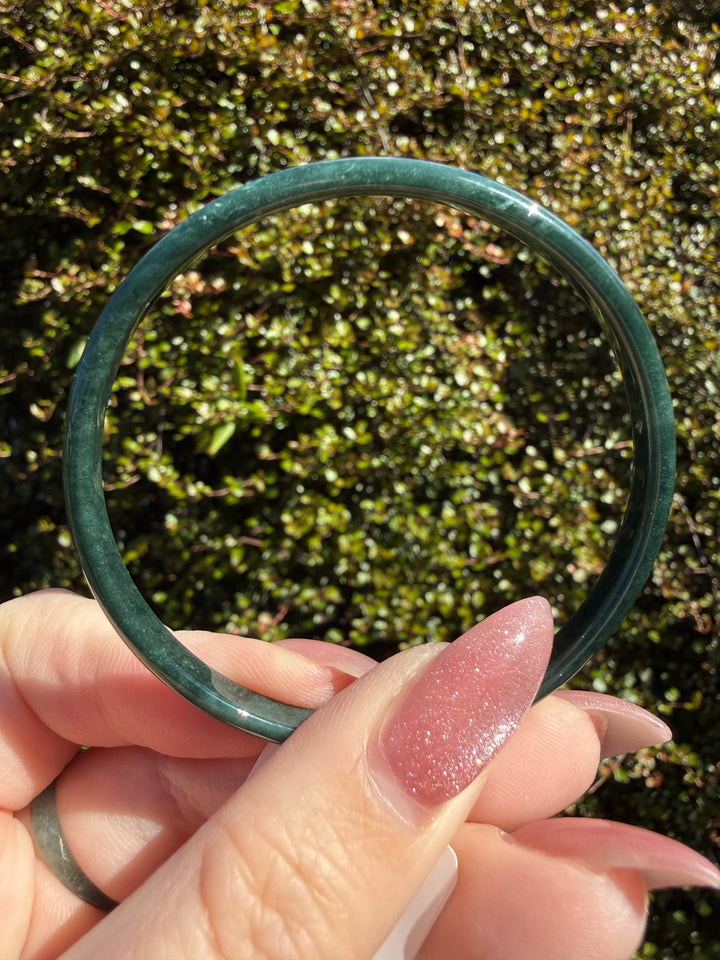 Dark Blue Water Jade Bangle