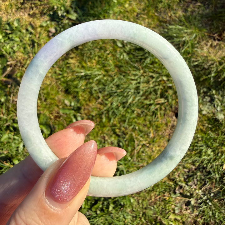 Green and Light Lavender Jade Bangle