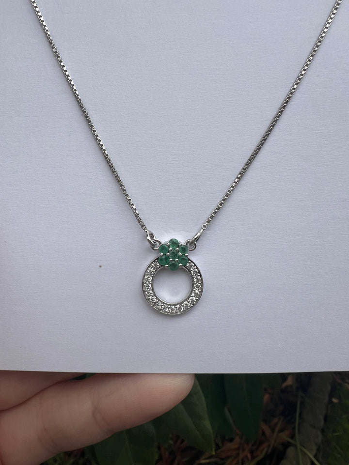 Emerald Sterling Silver Necklace