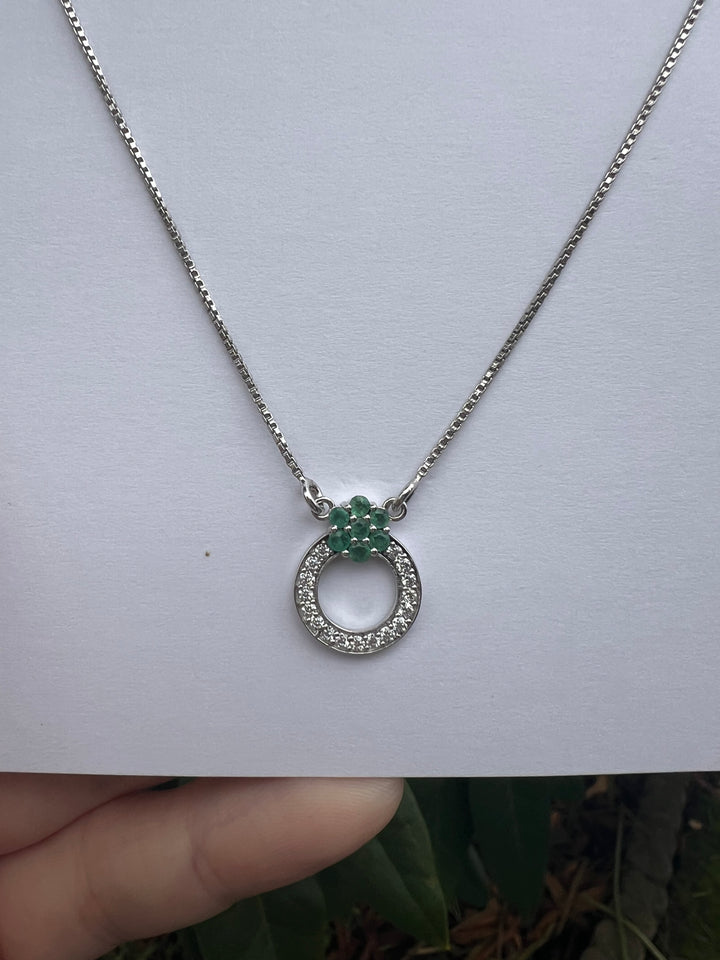 Emerald Sterling Silver Necklace