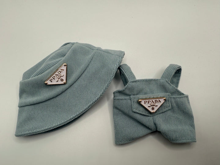 Light Blue Bucket Hat and Overall