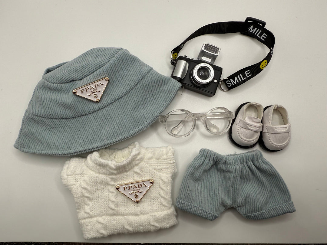 Light Blue and White Outfit