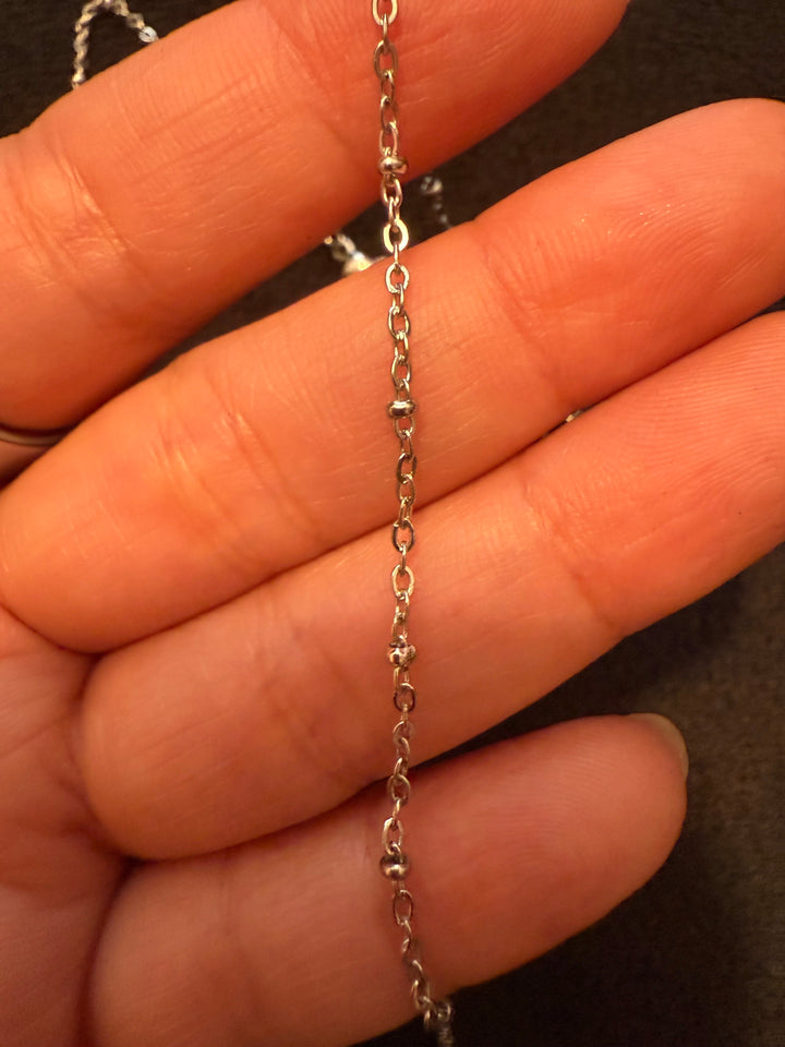 Ocean Jasper Donut Pendant with Stainless Steel Chain