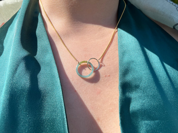 Jade Gold Link Pendant