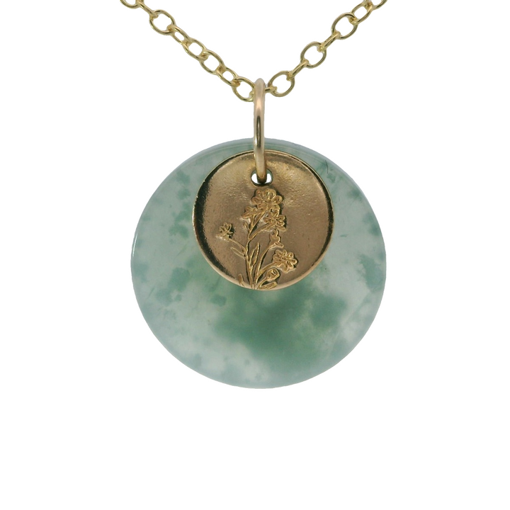 Birth Flower Jade Pendants