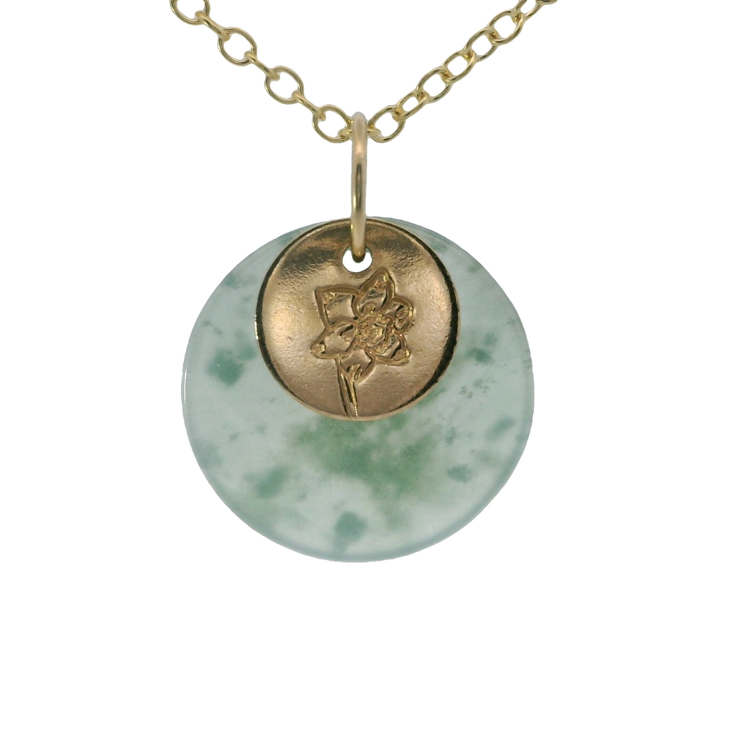 Birth Flower Jade Pendants