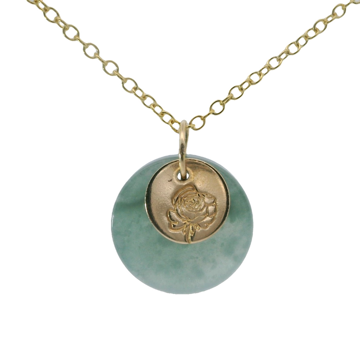 Birth Flower Jade Pendants