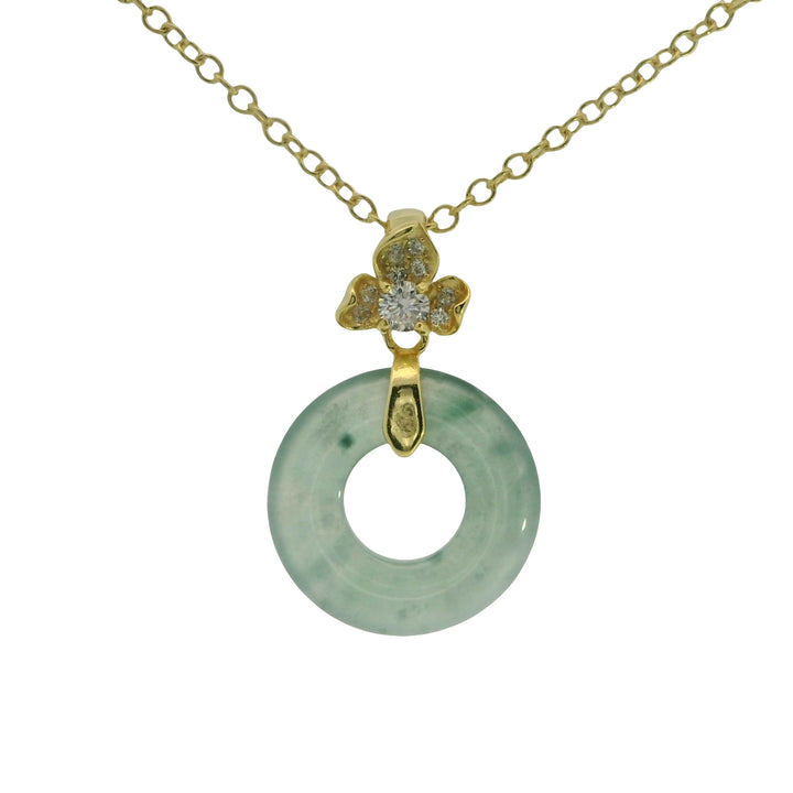 Jade Flower with CZ