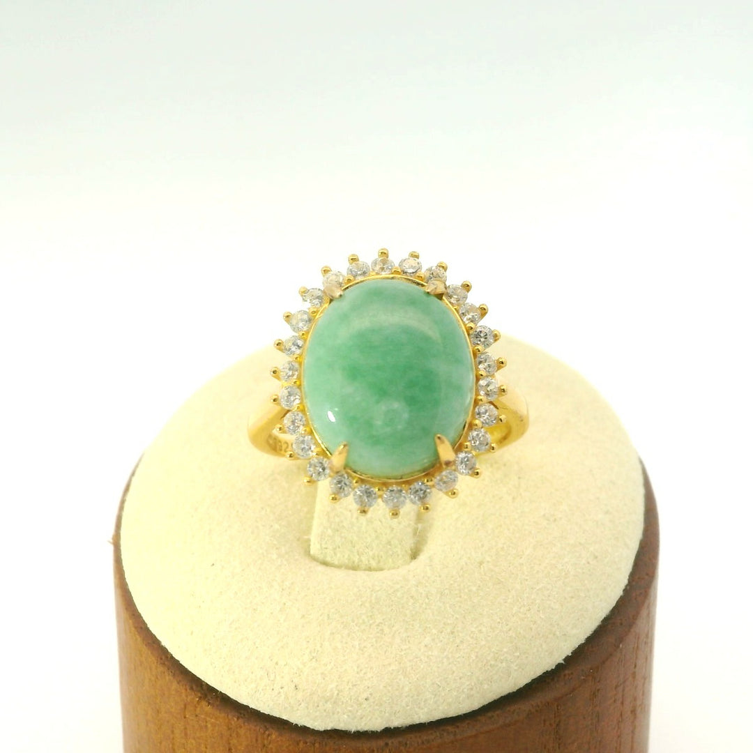 Gold Vermeil Jadeite Ring