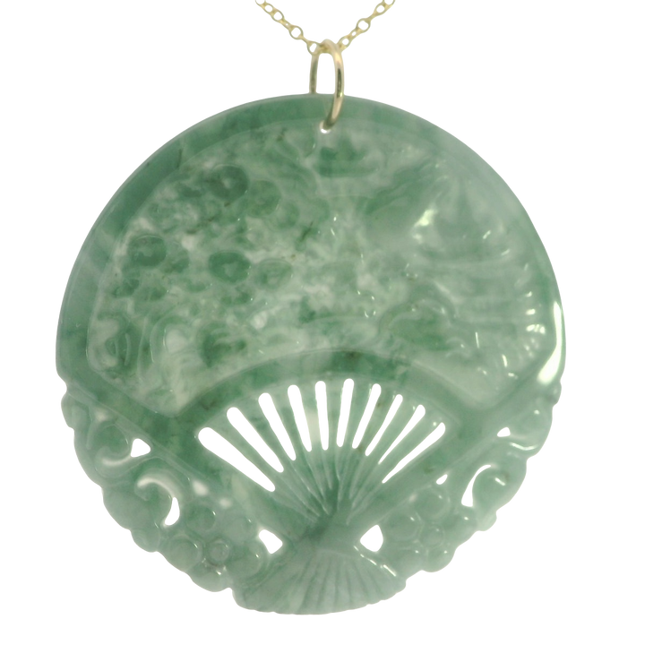 Nature Inspired Fan Carved Pendant