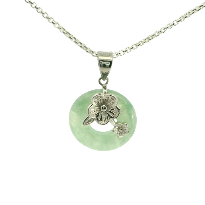 Cherry Blossom Green Jade Pendant