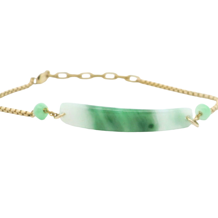 Green and White Jade Bracelet