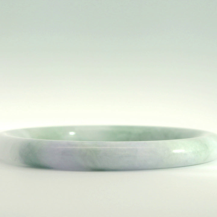 Green and Light Lavender Jade Bangle
