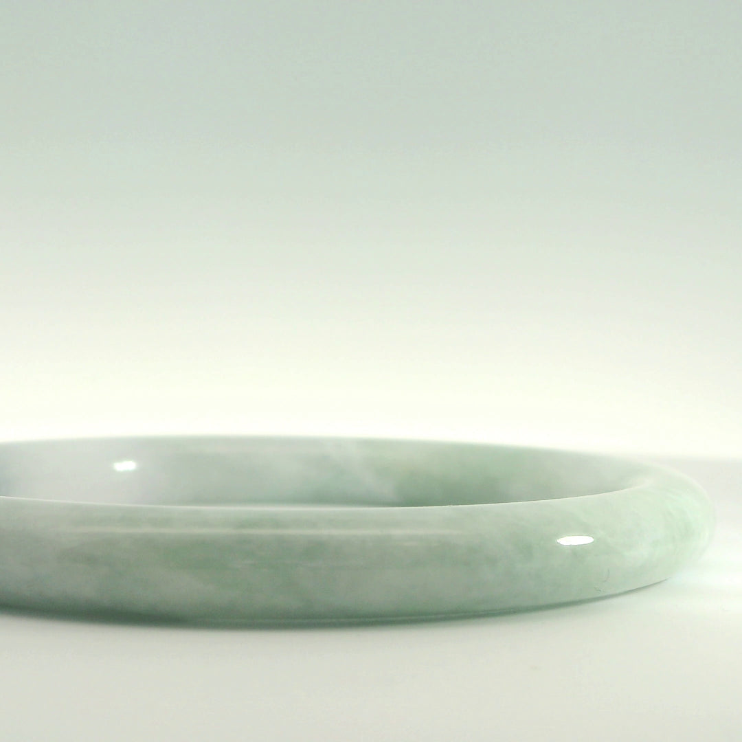 Green and Light Lavender Jade Bangle