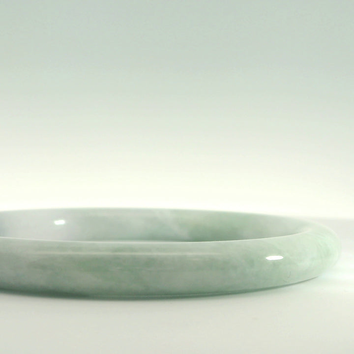 Green and Light Lavender Jade Bangle
