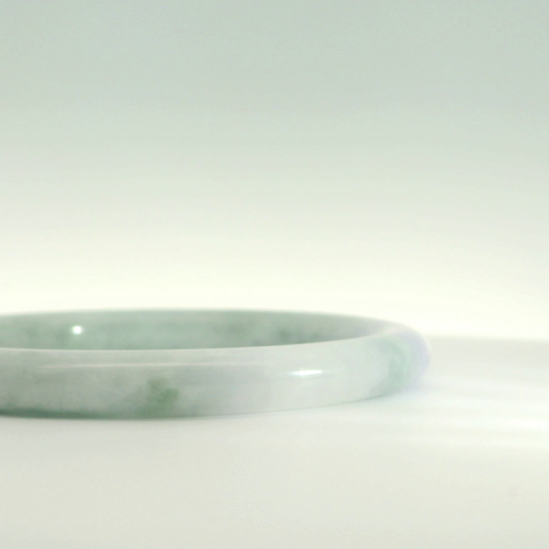 Green and Light Lavender Jade Bangle