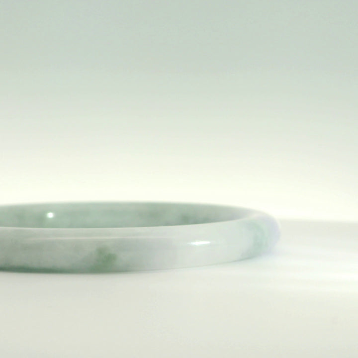 Green and Light Lavender Jade Bangle