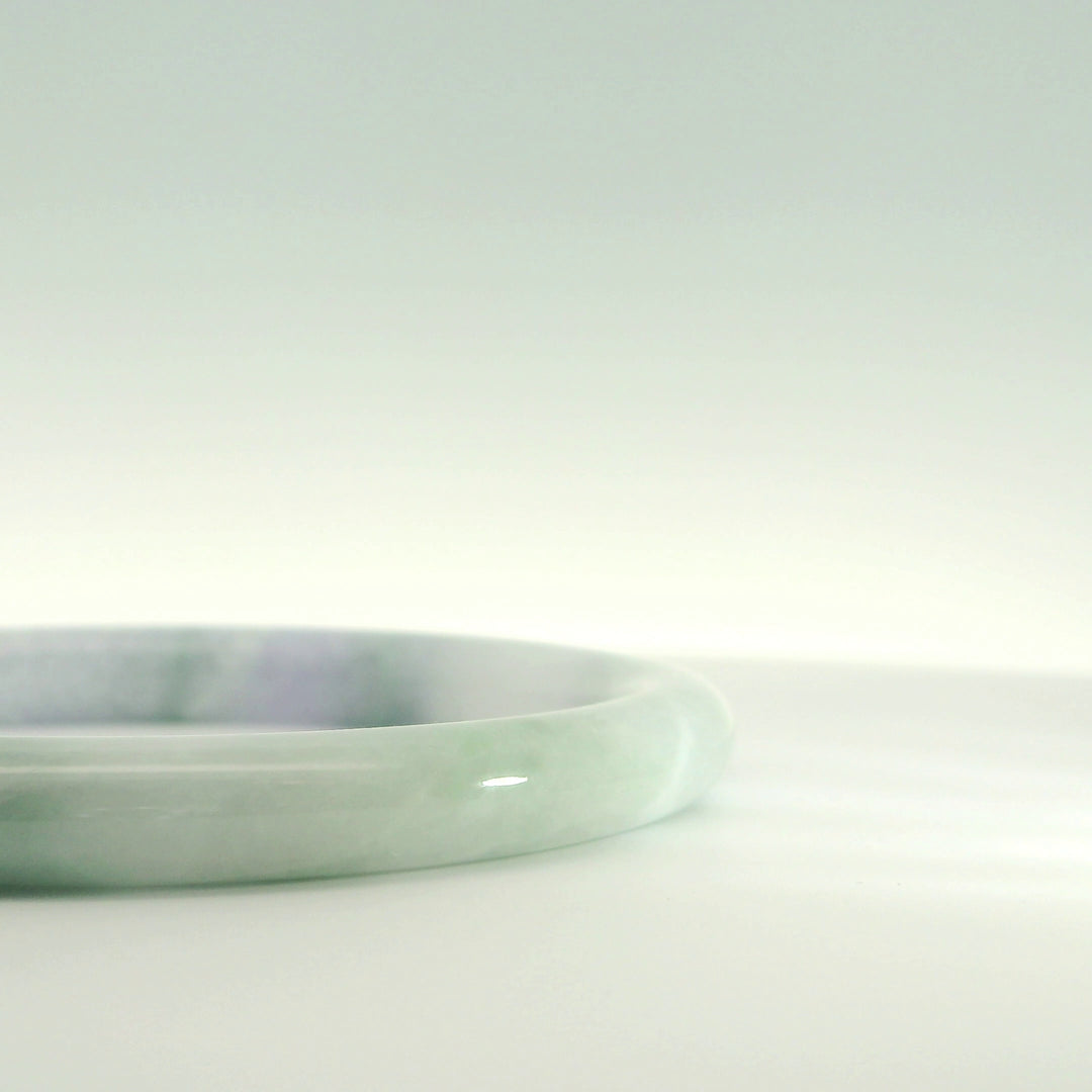 Green and Light Lavender Jade Bangle