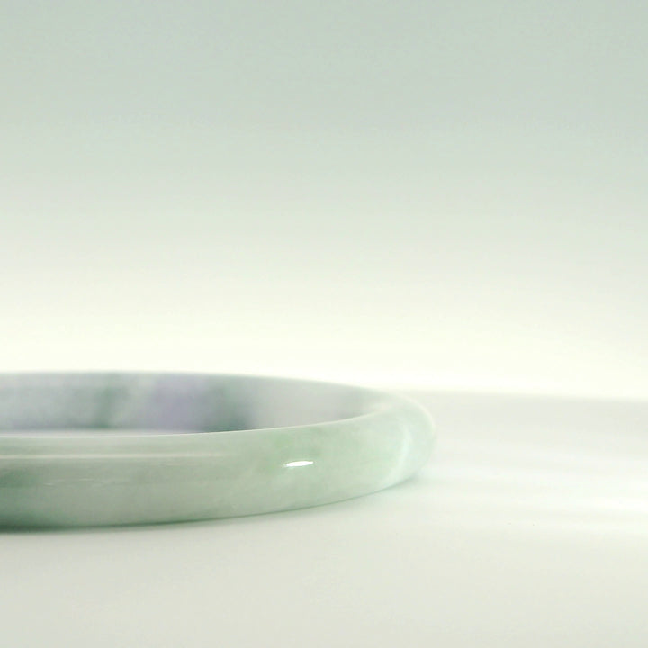 Green and Light Lavender Jade Bangle