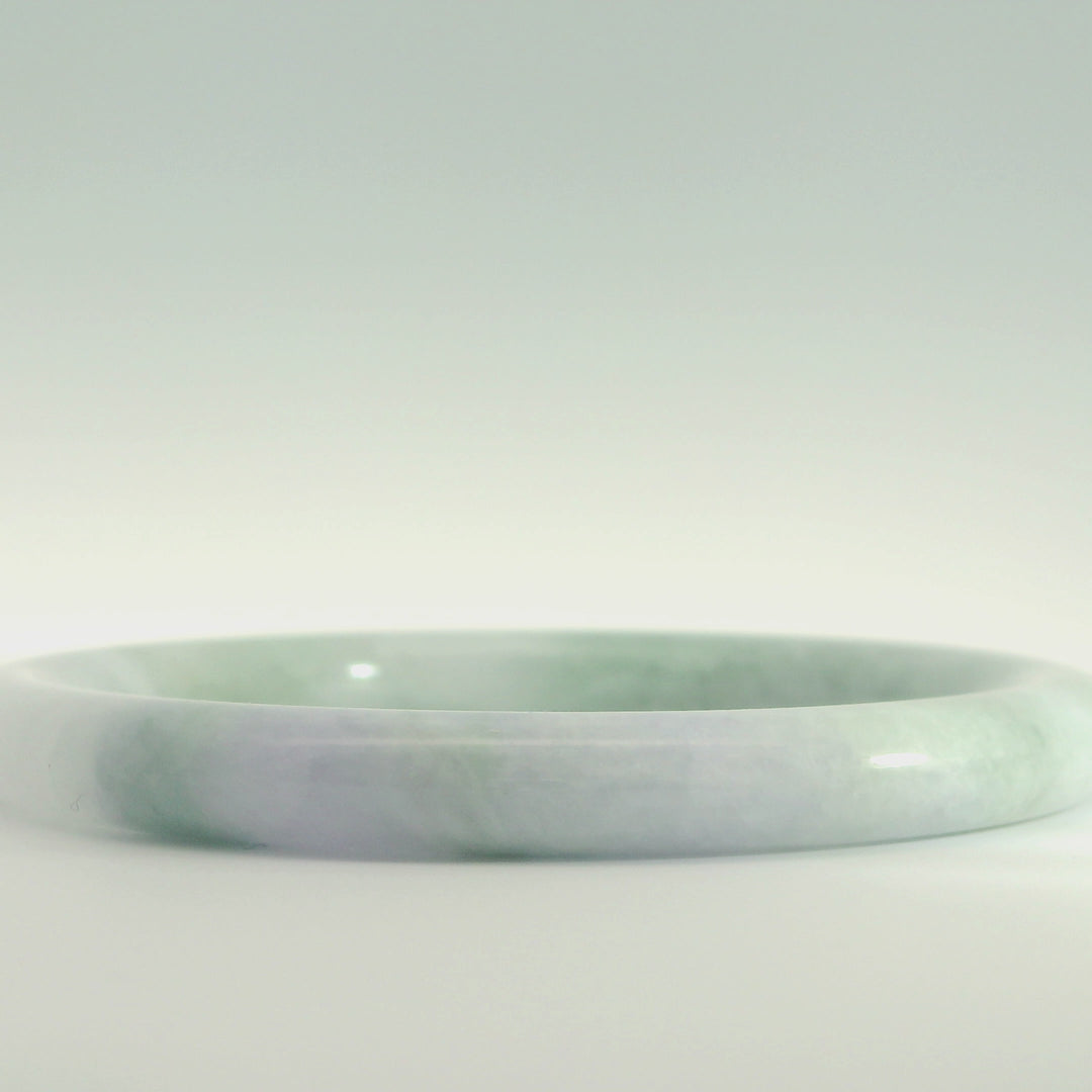 Green and Light Lavender Jade Bangle