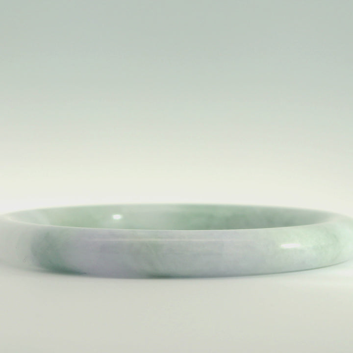 Green and Light Lavender Jade Bangle