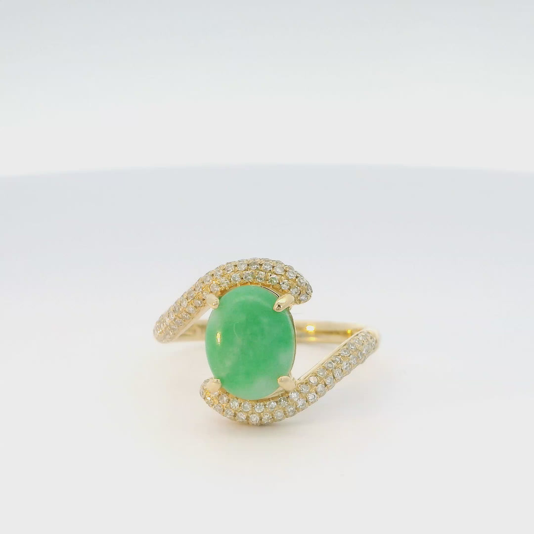Diamond Wave Jade Ring