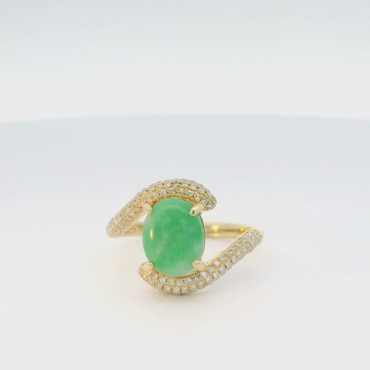 Diamond Wave Jade Ring