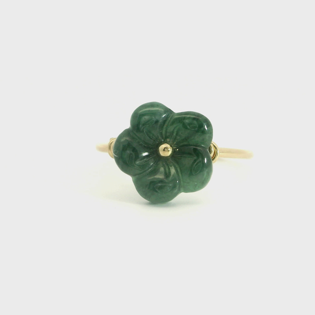 Plumeria Jade Flower Ring