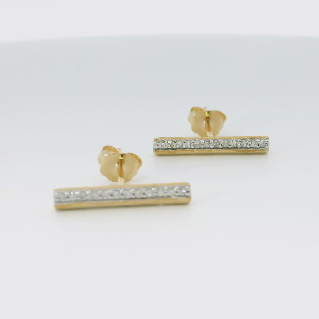 Diamond Bar Earrings